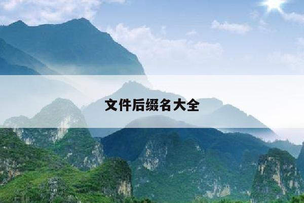 文件后缀名大全
